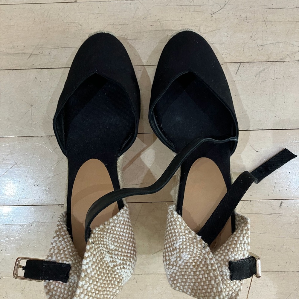 Black canvas wedge espadrilles Castaner -like new - worn once
